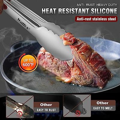 Silicone Tongs for Cooking Grilling Heavy Duty Stainless Steel.