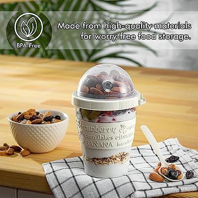 3 Pack 20 Oz Overnight Oats Containers with Lids and Spoons Plastic Yogurt  Cups