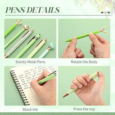 Colarr 16 Pcs Ballpoint Pens Set Metal Crystal Diamond Pen Glitter Pens for  Journaling Pretty Cute Pens Black Ink Retractable Fancy Pens Gifts for