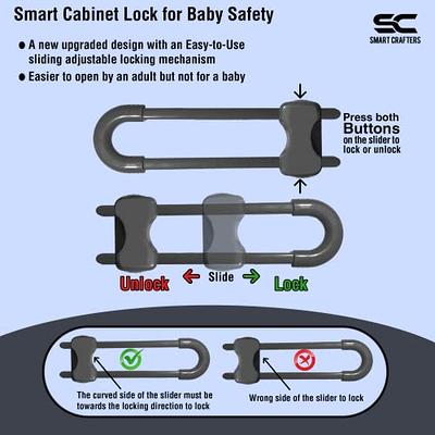 SMART CRAFTERS Child Safety Cabinet Locks - Secure Your Cabinets and  Protect Your Kids with these Cabinet