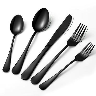 Black Silverware Set, SuperCook 36 Piece Flatware Set for 6, Stainless  Steel Cutlery Set with Steak Knife, Dishwasher Safe