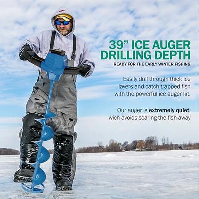  DEERFAMY Ice Fishing Auger, 8 Inch Diameter