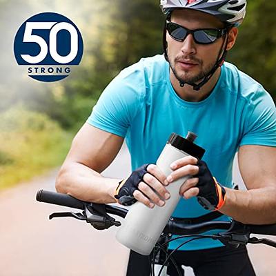 50 Strong Sports Squeeze Water Bottle Two Pack - 22 oz. Bottles - Easy Open  Push Pull Top Cap - BPA Free 