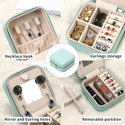 Jewelry Organizer With Mirror Display Travel Jewelry Case Boxes