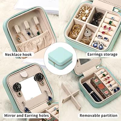 Mini Jewelry Travel Case,Small Travel Jewelry Organizer, Portable Jewelry  Box Travel Mini Storage Organizer Portable Display Storage Box For Rings  Earrings Necklaces Gifts 