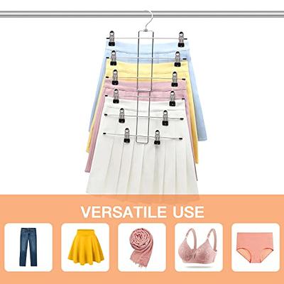 3 Pack Pants-Hangers-Space-Saving,6 Tier-Closet-Organizers-and-Storage  Skirt Hangers with Clips,Clothes- Jeans Scarf Hangers,College-Dorm-Room-Essentials  Décor, Stainless Steel - Yahoo Shopping