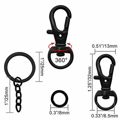 150Pcs Black Swivel Snap Hook Set,Swivel Clasp Keychain Hook