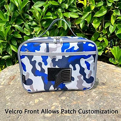 FlowFly Kids Lunch box Insulated Soft Bag Mini Cooler Back to School  Thermal Meal Tote Kit for Girls, Boys,Blue Camo