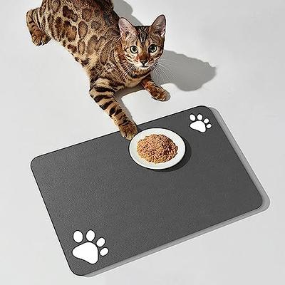 JUCFHY Pet Feeding Mat-Absorbent Cat & Dog Food Mat-No Stains Easy