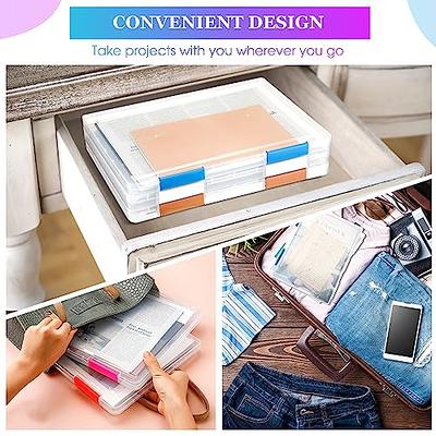 3 PCS Plastic Storage Bins with Latching Lids Portable Project Case Clear  File Box Stackable Storage Containers for Organizing A4 Paper, Photo,  Document, Scrapbook