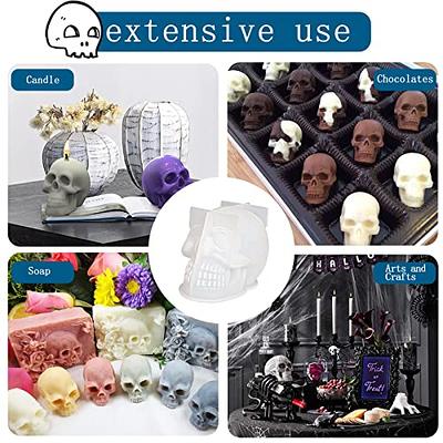 Skull Resin Mold, 3Pcs 3D Skull Silicone Mold for Resin Skull Candle Mold  Handmade Candle Making