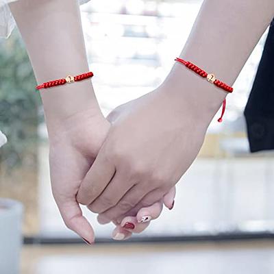 Red Braided String Bracelet For Men