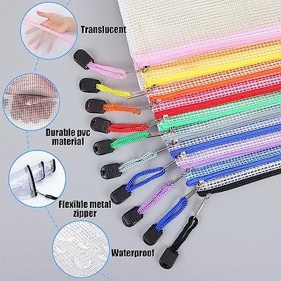 EOOUT 20pcs Mesh Zipper Pouch Bags, A4 Size Waterproof Zipper