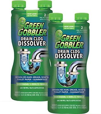 Green Gobbler Ultimate Main Drain Opener, Drain Cleaner Hair Clog Remover, Works On Main Lines, Sinks, Tubs, Toilets, Showers, Kitchen Sinks