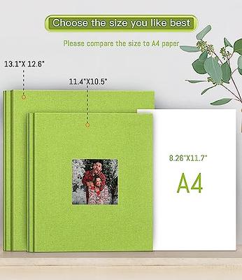 Popotop Photo Album Self Adhesive with Picture Display Window,40 Pages DIY  Scrapbook Album for 4x6 8x10 Picture,Linen Cover Memory Book for Baby