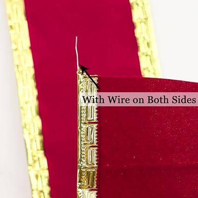 Red Velvet Ribbon Wired 2.5 Inch Wide X 30 Yards Long Wire Edge Trim  Christmas Tree Ribbons for Gift Wrapping Indoor Outdoor Bows Xmas Trees