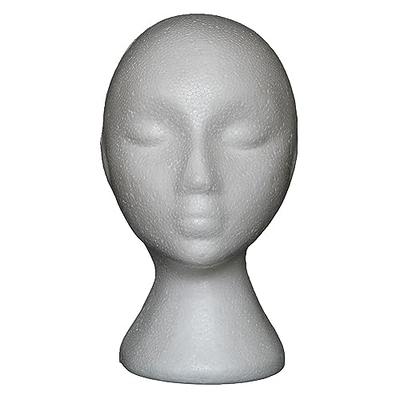 Display Heads: White Female Styrofoam Head -15 Inches High (Case)