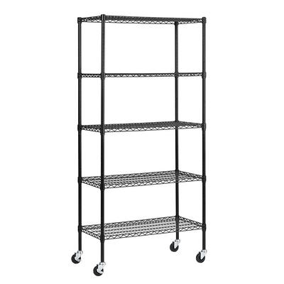 King's Rack 5-Tier Black Steel Storage Rack Boltless Shelving Tier Height Adjustable 30 W x 12 D x 60 H.