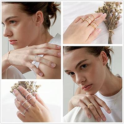 HAIAISO 9PCS 14K Gold Plated Stacking Rings for Women Stackable Knuckle CZ  Heart Chain Link Gold Silver Rings Set Simple Thumb Thin Pain Band Rings  Rings Size 6-11 - Yahoo Shopping