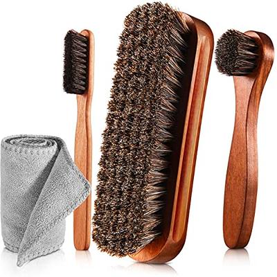 Upholstery Cleaner Scrub Brush Set Cleaning Brush and Horsehair Detailing Brush