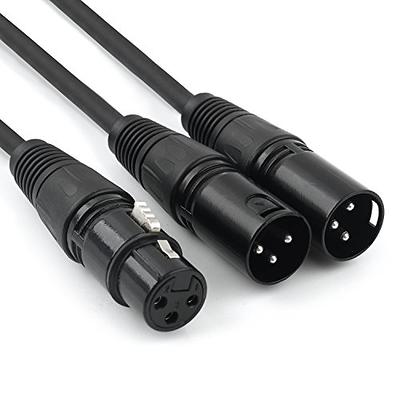Disino XLR Splitter Cable, 3 Pin XLR Female to Dual XLR Male Patch
