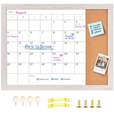 DOLLAR BOSS Whiteboard Calendar with Black Wood Frame, 16 x 12 Hanging  Magnetic Dry Erase White Board Monthly Calendar Planning Board for Wall