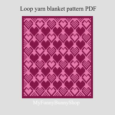 Loop yarn Hearts Mosaic blanket pattern PDF - Yahoo Shopping