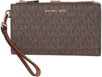 MICHAEL Michael Kors Jet Set Double Zip Wristlet (Brown) Handbags - Yahoo  Shopping