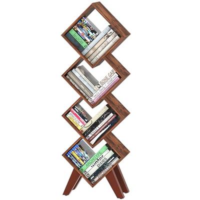 Farini White Bookshelf for Bedroom 5 Shelf Office Bookcase 60 Inches Tall Modern Wood Bookshelf for Living Room 5 Tier Wide Manga Bookshelf Library