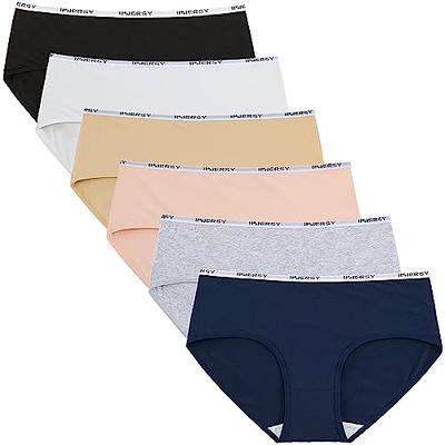 INNERSY Womens Underwear Cotton Hipster Panties Low Rise Basics Underwear  6-Pack (XX-Large, Black/White/Gray)