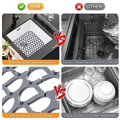 Kitchen Sink Protector Mat Non-Slip Quick Drain Pad - Gray, from