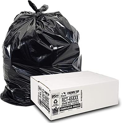 Lavex Li'l Herc 45 Gallon 1 Mil 40 x 46 Low Density Medium-Duty Black Can  Liner / Trash Bag - 100/Case