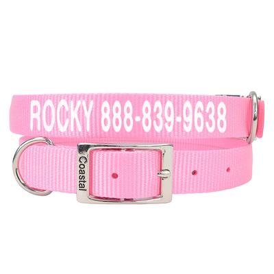 Coastal Pet Products Personalized Martingale Dog Collar in Pink, Size: 14L x 0.75W | Nylon PetSmart