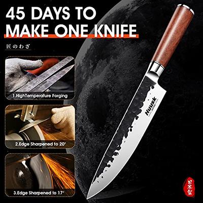 Huusk Professional Kitchen Knife Set Japanese Santoku Knife High Carbon  Steel