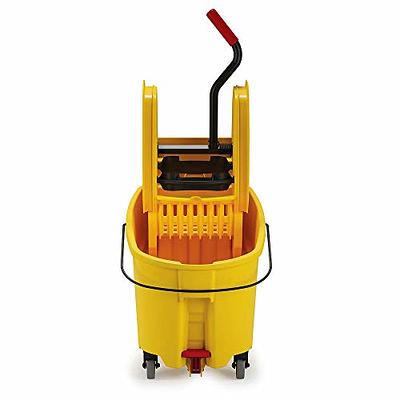 Lavex 44 Qt. Yellow Mop Bucket with Side Press Wringer