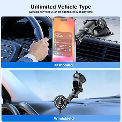 Cradle-Type Phone Car Mount with Powerful Suction Cup, Adjustable Arm