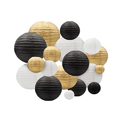 Double Sided Color Flower Wrapping Paper Black+Gold 22.8x22.8