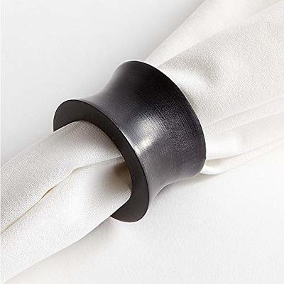 Handmade Wood Napkin Ring Set with 6 Napkin Rings (Set of 6, Wood)