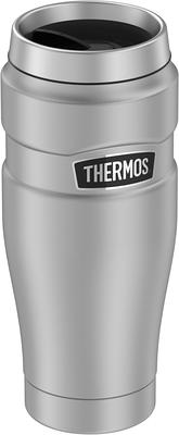 Thermos 16 oz. Stainless King Travel Mug with Handle - Matte Black/Red 