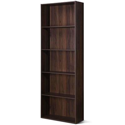 StyleWell 43 in. Dark Brown Wood 3-Shelf Classic Bookcase with Adjustable Shelves