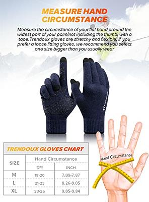 Winter Gloves For Men Women, Cold Weather Warm Touchscreen Glove Unisex -  Non - slip Grip - Elastic Cuff - Knit Stretchy Black Grey Medium