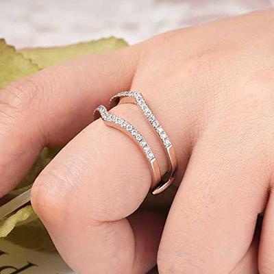 Wuziwen Women Wedding Ring Guard Enhancers Engagement Rings Sterling Silver  Gold