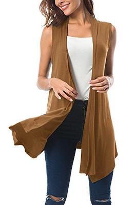 HOCOSIT Womens Casual Open Front Cardigans Lightweight Drape