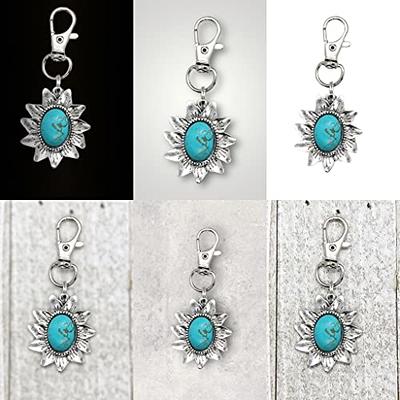 Silver Boho Sunflower Western Turquoise Zipper Pull for Backpacks, Cute  Purse Charms, Unique Custom Handbag Jewelry, Personalized Zipper Charms