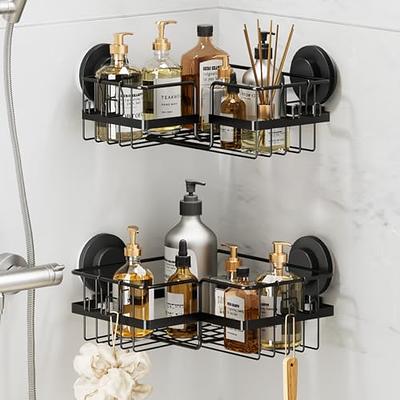 Virgorack Adhesive Stainless Steel Corner Shower Caddy Shelf Basket Ra