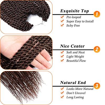 NAYOO Senegalese Twist Crochet Hair For Black Women - 8 Packs , 35  Strands/Pack Small Twist Crochet Braids Hair Hot Water Setting, Crochet  Braiding