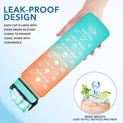 Enerbone 32 oz Water Bottle, Leakproof BPA & Toxic Free, Motivational Water  Bottle with Times to Drink and Straw, Fitness Sports Water Bottle with  Strap for Office, Gym, Outdoor Sports, Orange-Green 