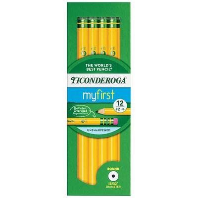 4ct TICONDEROGA My First Pencils + Sharpener +Bonus- 12ct X13812 Pencils