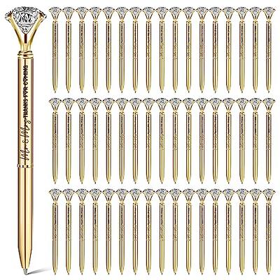 Leinuosen 50 Pcs Bulk Diamond Pens with Crystal Bridal Shower Pens Metal  Bling Pens with Black Ink Cute Ballpoint Pens Beautiful Wedding Pens for