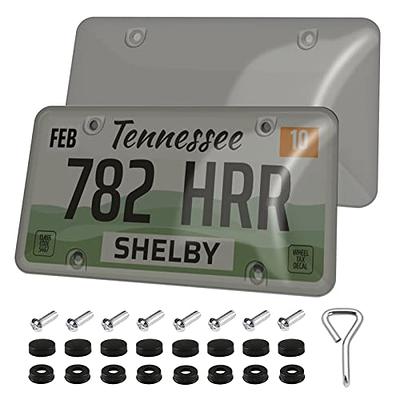  1Set White License Plate Covers Frame Shield Combo -  Unbreakable Tinted Cover Novelty Fits All Standard US Plates,License Plate  Frames，Bubble Design License Plate Holder with Screws and Caps : Automotive
